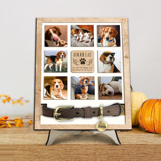 Personalized Pet Memorial Picture Frame – Custom Dog Memorial Sign with Collar Holder, Photos, Name & Quote, Pet Loss Sympathy Gift, Pet Remembrance Keepsake, Gift for Pet Lovers