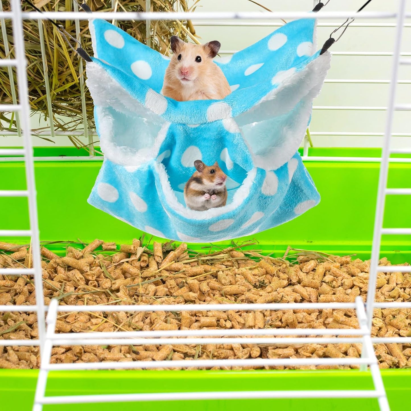 Sadnyy 6 Pieces Guinea Pig Rat Hammock Three Layer Ferret Bed Small Animal Hanging Pet Cage Hammock for Chinchilla Rat Sugar Glider Squirrel Reptiles(Lively Pattern)