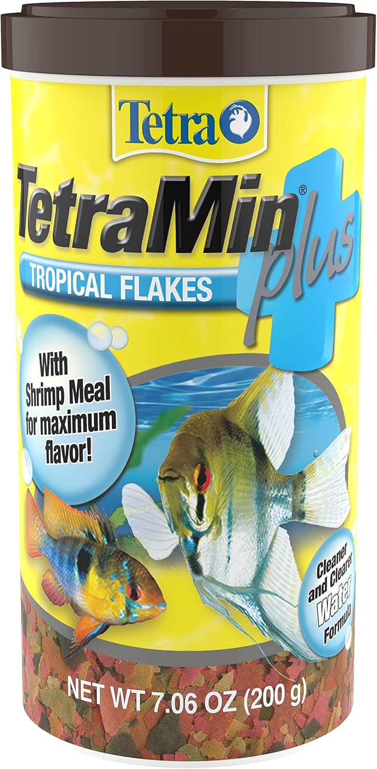 TetraMin Plus Tropical Flakes, Cleaner and Clearer Water Formula 7.06 Ounce (Pack of 1)