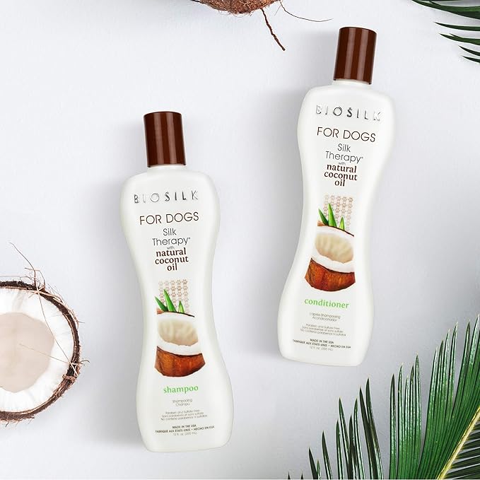 BioSilk for Dogs Silk Therapy Conditioner with Natural Coconut Oil | Coconut Oil Dog Conditioner from BioSilk for Dogs | High Quality Pet Conditioner for Dogs - 6 Pack