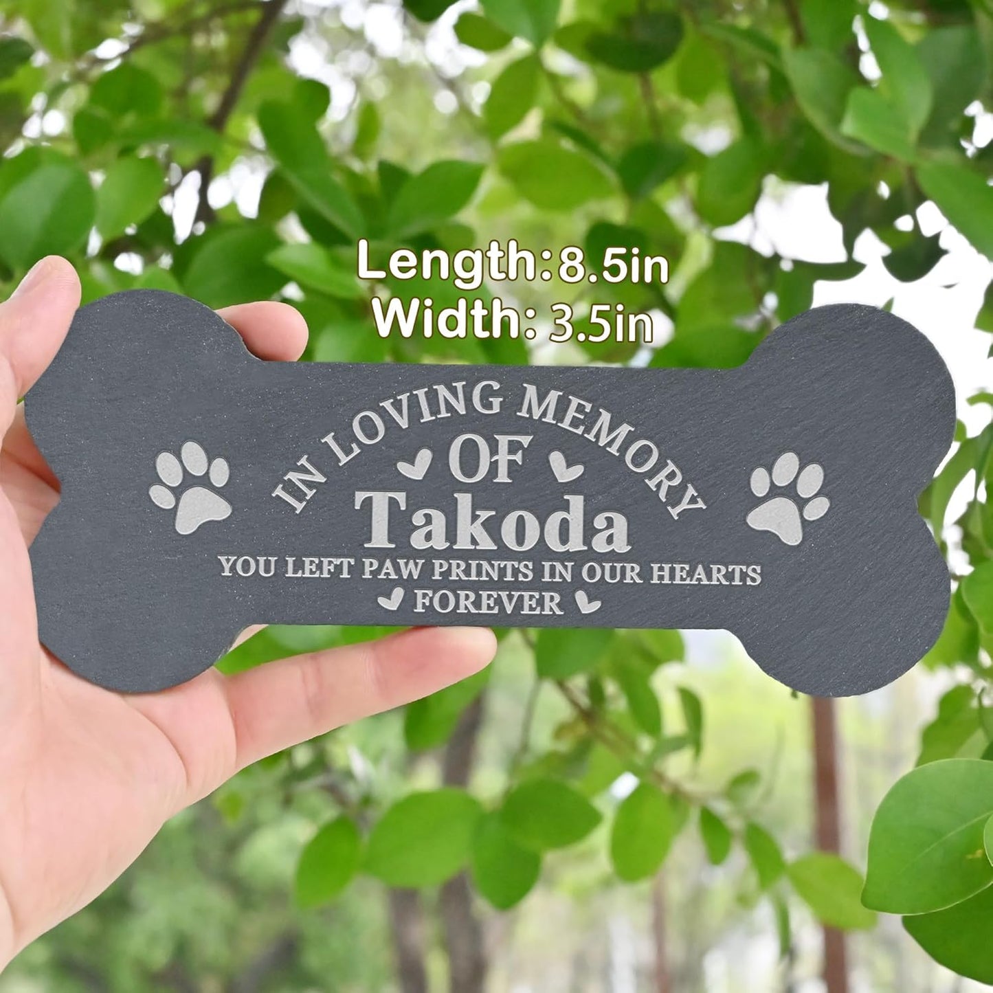 Pet Memorial Gift, Pet Memorial Stone, Dog Memorial Gifts for Loss of Dog, Pet Loss Sympathy Gift, Pet Remembrance Gifts, in Memory of Dog Cat - in Our Hearts Forever Bone