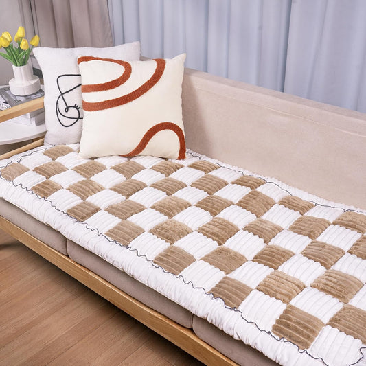 Dog Couch Cover Protector, Dog Bed Mat for Couch Washable Pet Bed Cover, Large Dog Blanket Pet Friendly Sofa Cover, Light Coffee, 27 * 70 ''