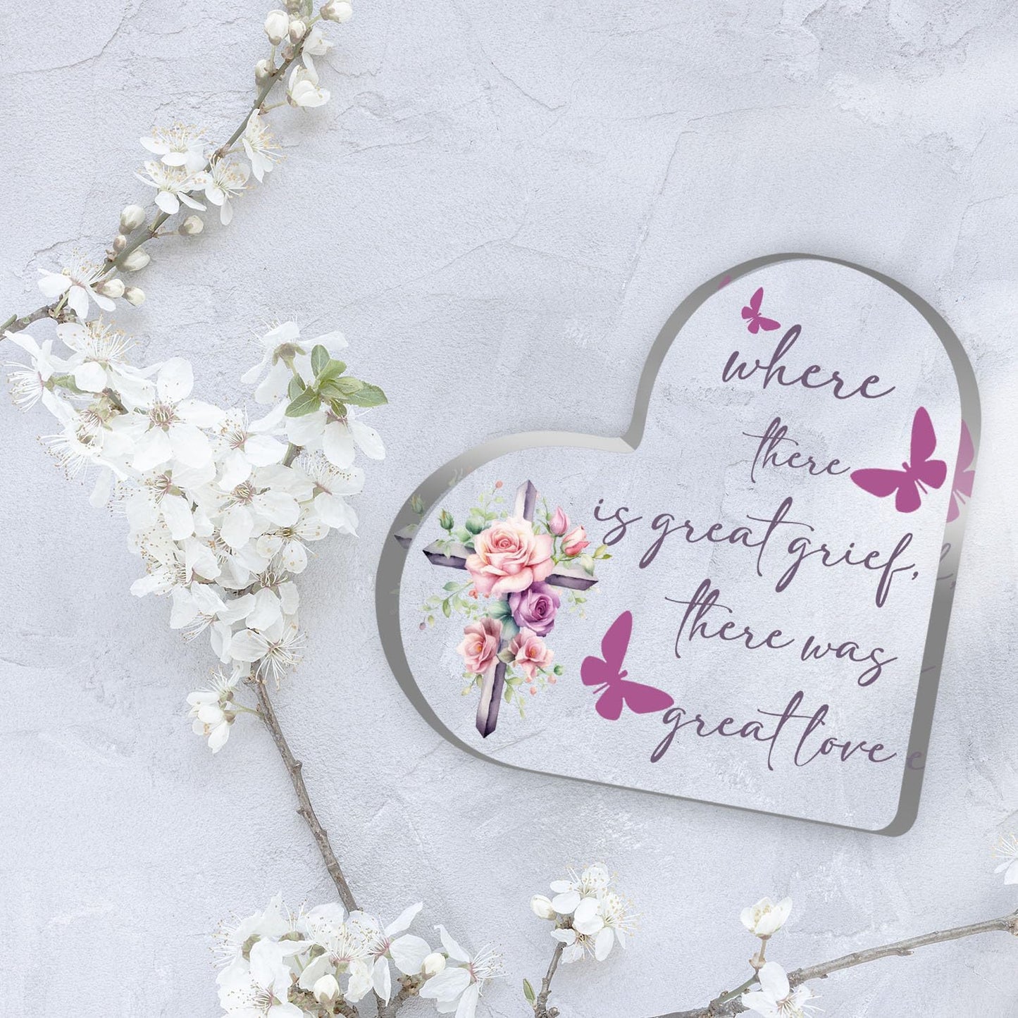 Sympathy Gifts for Loss of Loved One Bereavement Decor Sign Memorial Gifts for Loss of Mother Father Condolence Acrylic Plaque with Remembrance Quote