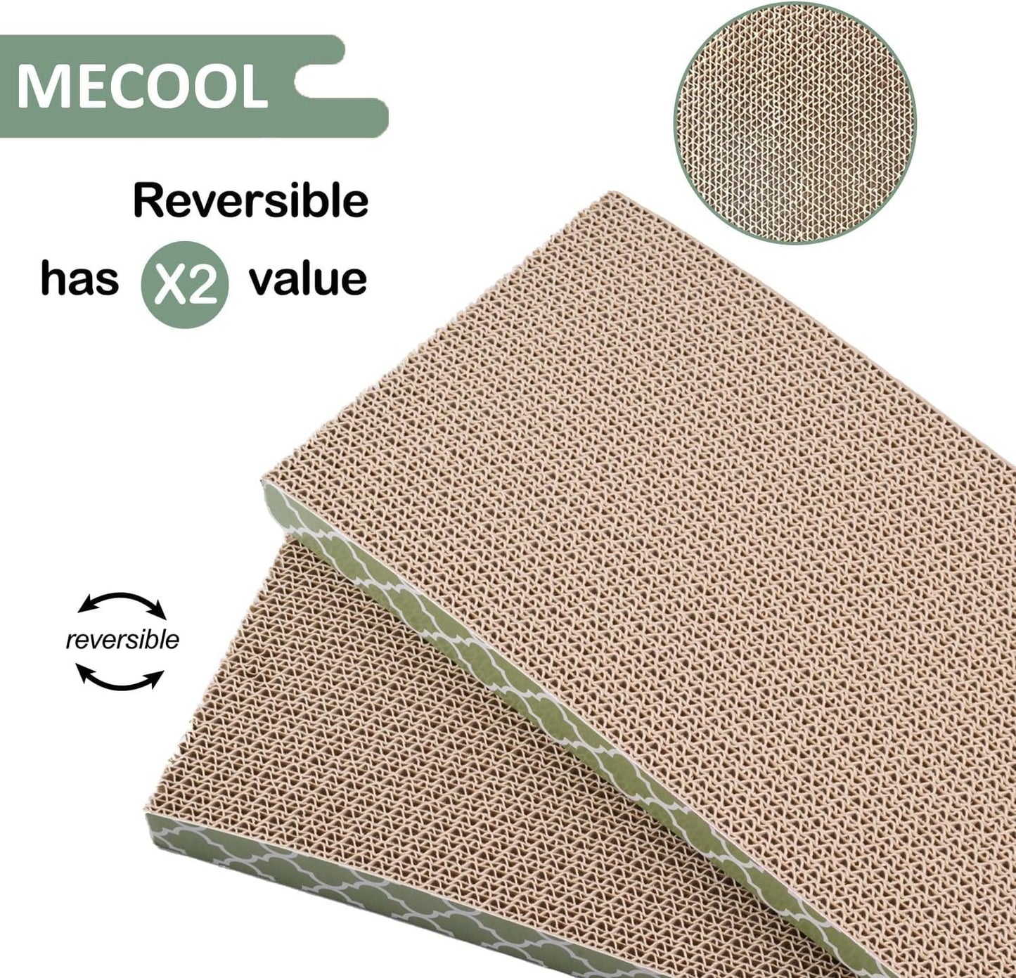 Cat Scratcher Cardboard Scratching Pads Scratch with Catnip 2PCS Reversible Corrugated Cardboard