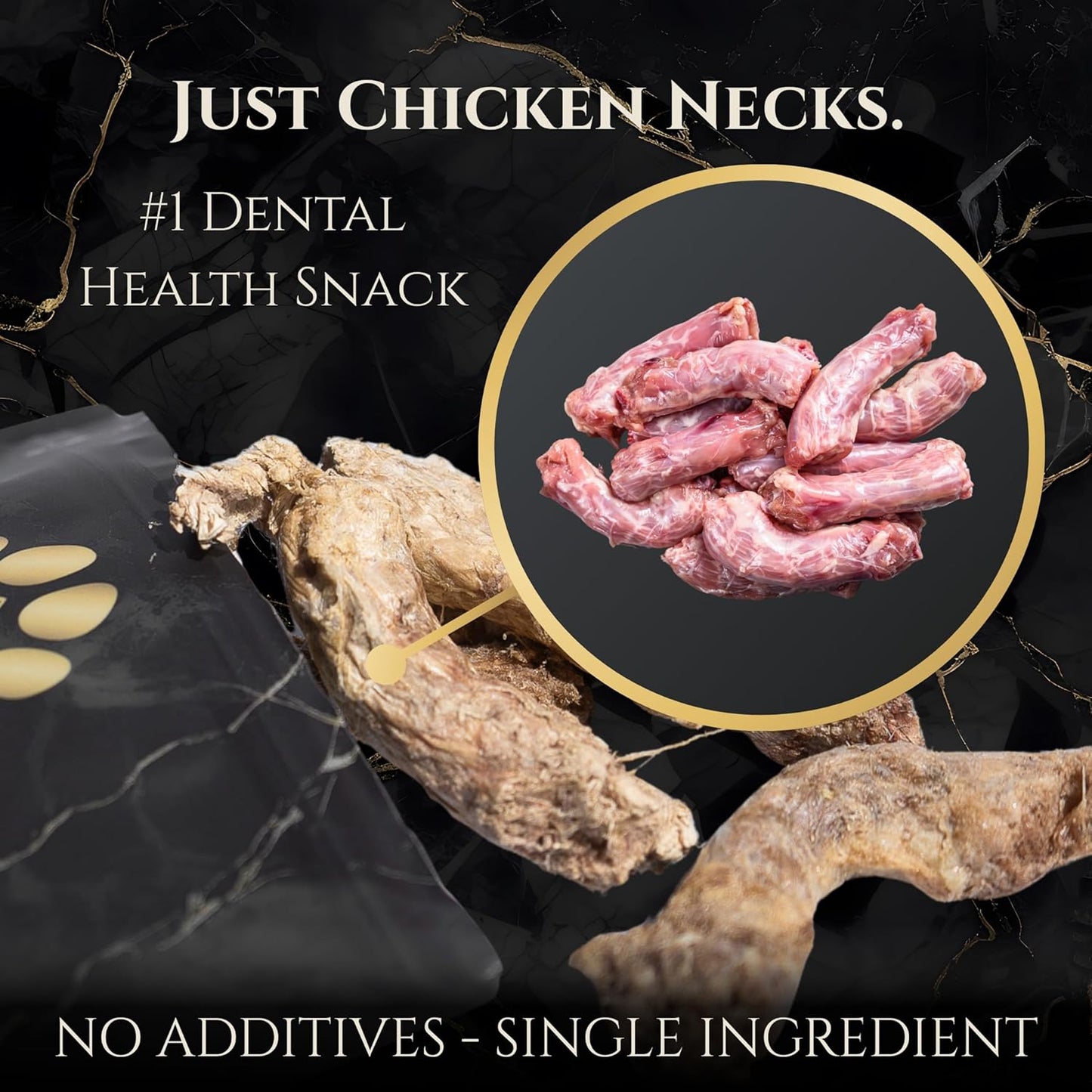 Freeze Dried Chicken Necks Dog Treats | 100% All Natural Real Chicken Training Treats for Dogs | Promotes Good Dental & Joint Health | USDA Approved and Made in The USA (5-8 Necks Pack)