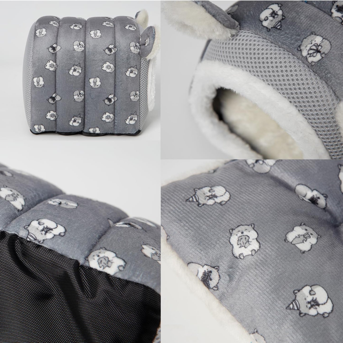 Hedgehog Bed Cave Hideout Hedgehog House Hedgehog Accessories, Hamster Small Animals Cage Supplies Warm House (Grey)