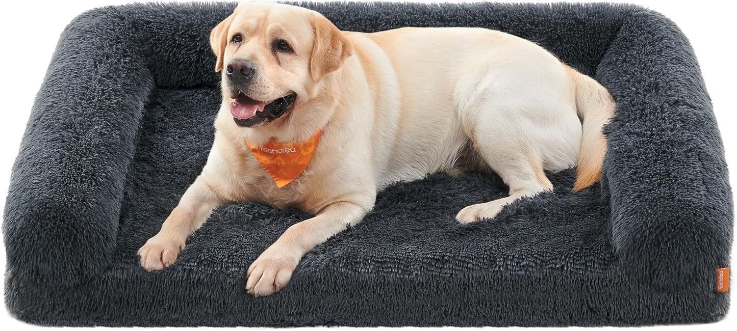 Feandrea Dog Bed, Orthopaedic Dog Sofa Bed for Medium Dogs, Waterproof Ped Bed with Removable Washable Cover, 36 x 27 x 9 Inches, Dark Gray UPGW232G02