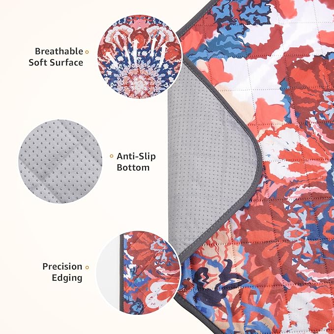 LOOBANI Washable Pee Pads for Dogs, 1 Pack Super Absorbent Reusable Puppy Pads Leakproof Dog Traning Pads, Waterproof Non-Slip Whelping Pad for Floor, Playpen, Crate, Couch-72 x72 (Red Flower)