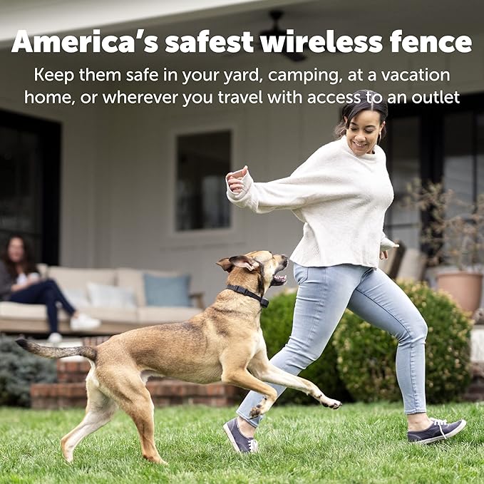 PetSafe Stay & Play Compact Wireless Fence - Portable & No-Dig - Covers Up to 3/4 Acre - for Dogs 5lb+
