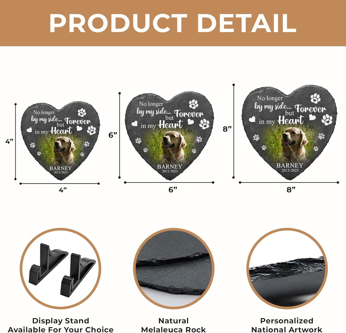 Personalized Memory Stone for Pets Dog Plaques Memorial for Cat | Pet Loss Plaque Personalized Gifts for Dogs | Pet Plaque Memorial Dog Gifts with Photo | Best Keepsakes for Furry Friends