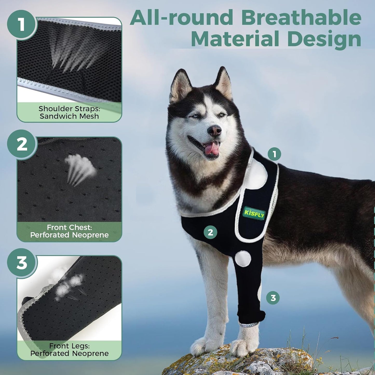 Dog Elbow Protector Prevents Elbow Hygroma, Elbow Calluses, Arthritis, Dysplasia and Pressure Sores, with Reflective Material Makes Night Activities Safer- Right Leg M1