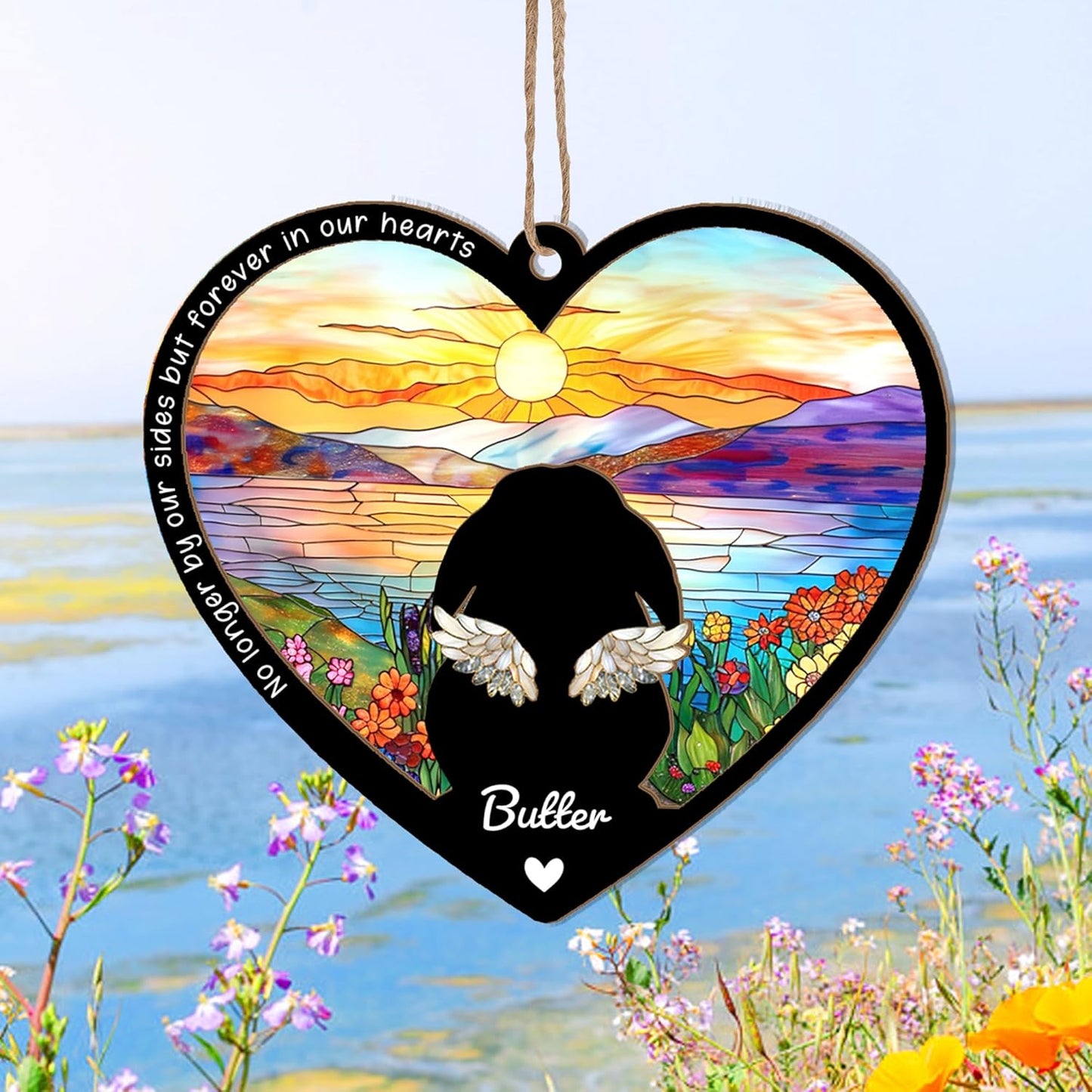 Personalized Bunny Suncatcher – Custom Rabbit Suncatcher with Name for Up to 3 Pets, Sympathy Gift for Rabbit Loss, Memorial Gift for Bunny Lovers, Easter Decor