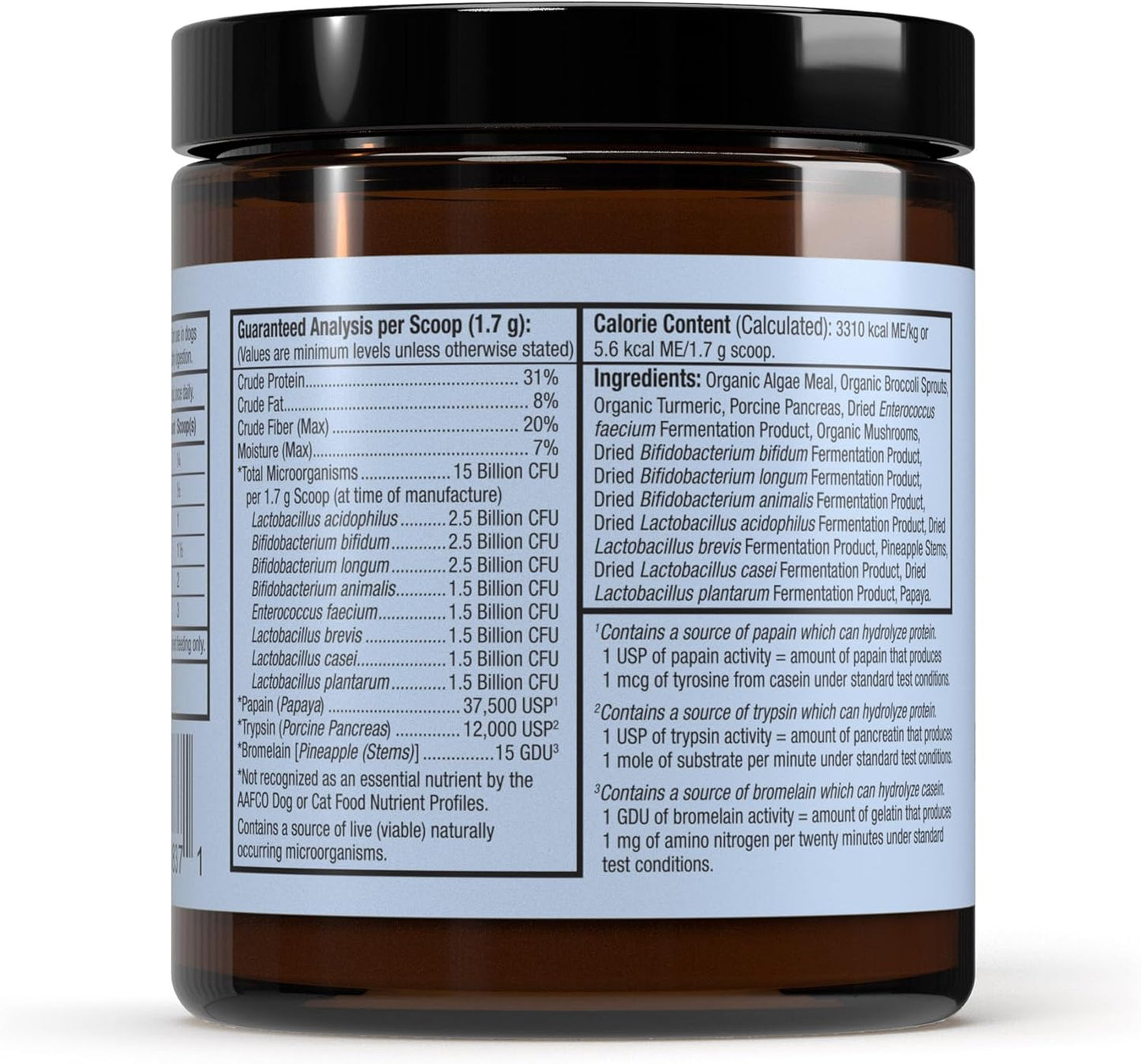 Bark & Whiskers Probiotics + Enzymes - Supports Digestive Health & Immune System - Probiotic Supplement for Cats & Dogs - 60 Scoops