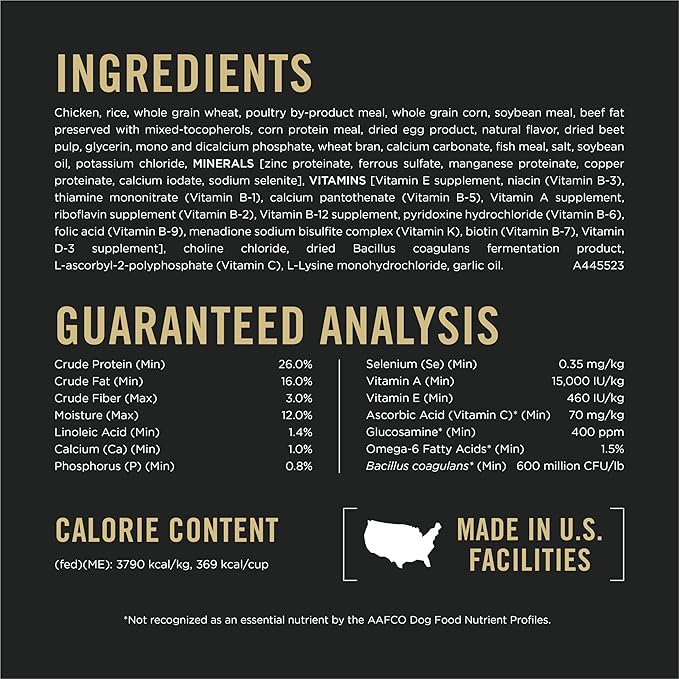 Purina Pro Plan Complete Essentials Shredded Blend Chicken and Rice Dog Food Dry Formula with Probiotics for Dogs - 5 lb.