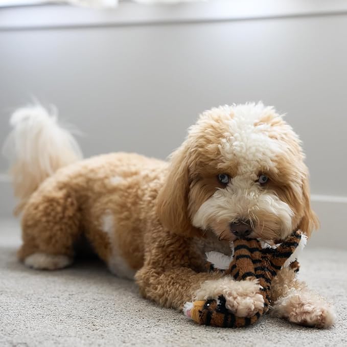 SPOT Skinneeez Jungle Cat 14 Inch Stuffing-Free Plush Squeaky Dog Toy – Soft Interactive Chew Toy for Small and Medium Dogs – Mess-Free Play for Light & Moderate Chewers