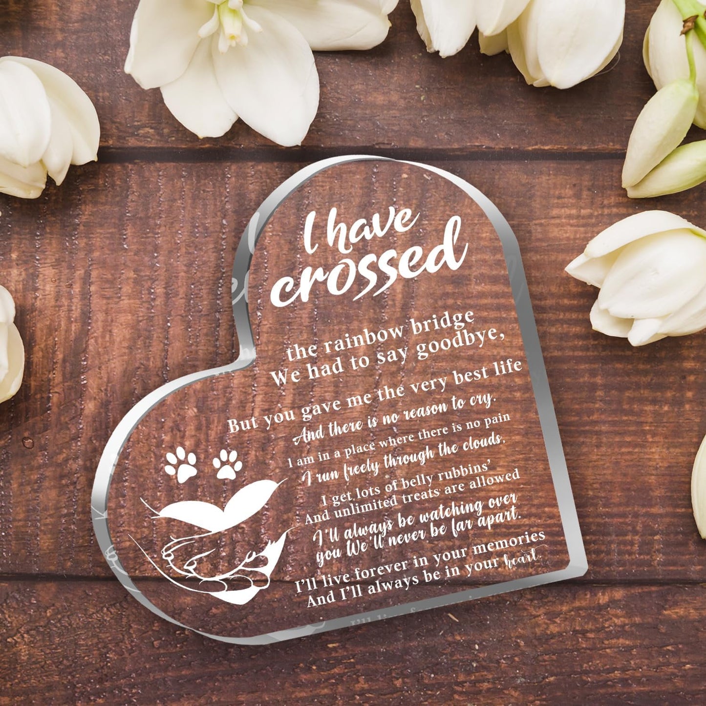 Pet Memorial Acrylic Rainbow Bridge Decorations - Sympathy Gifts for Loss of Dog, Cat - Bereavement Gifts for Pet Loss Remembrance