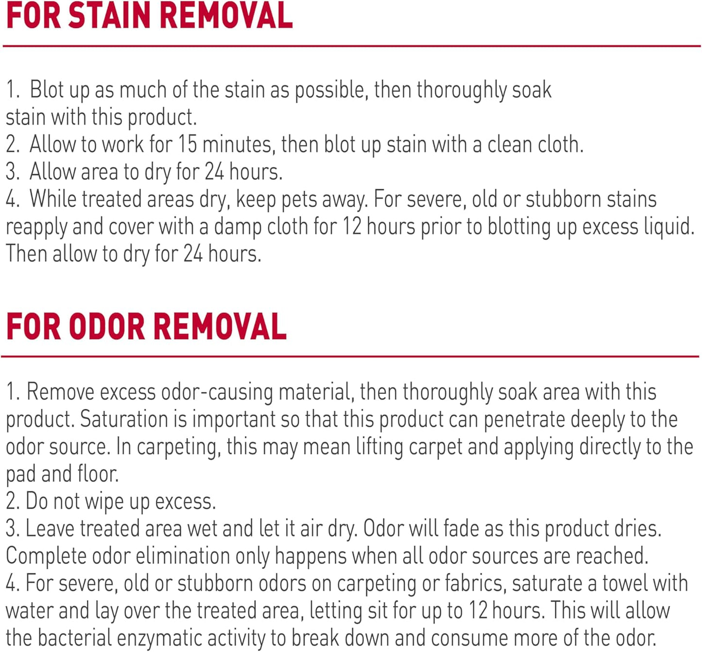 Nature's Miracle Stain and Odor Remover, Spot Stain and Pet Odor Eliminator, Enzymatic Formula, 32 Ounce Spray