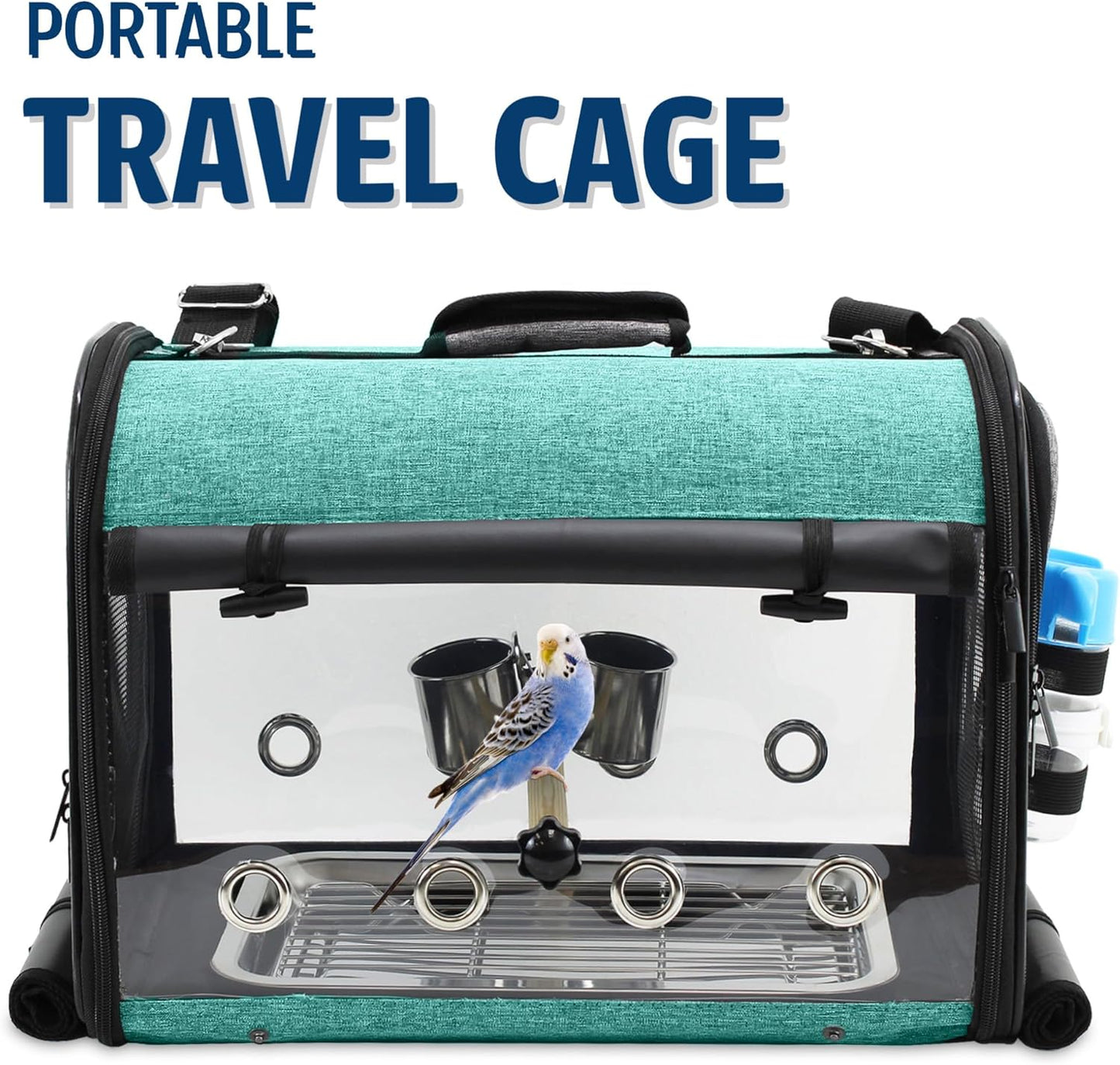 Bird Carrier Bag Bird Travel Cage with Stand, Lightweight Backpack for Parrot, Portable Bird Travel Bag, Pet Transparent Breathable Travel Cage
