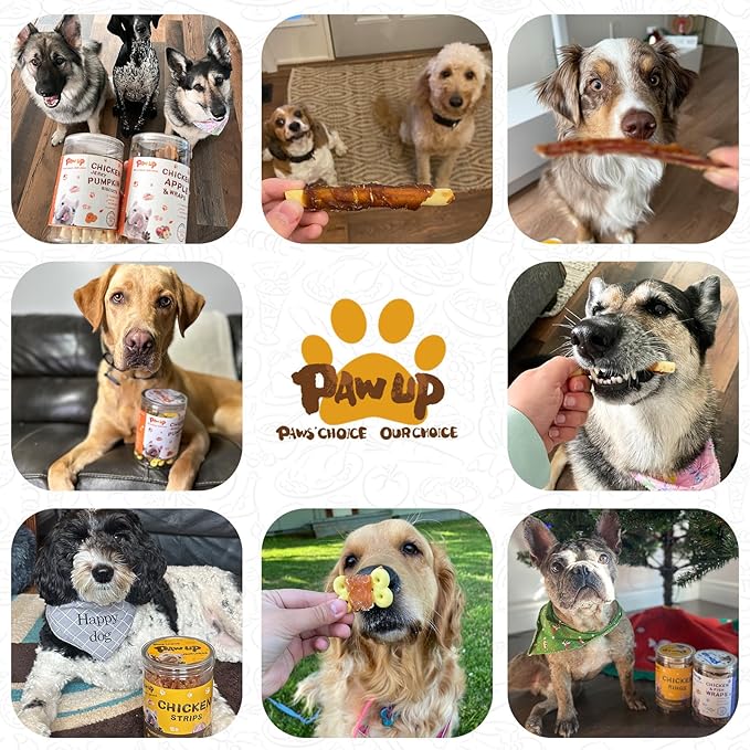 Dog Treats Chicken Wrapped Biscuits Pumpkin Sticks, Rawhide Free Soft Chewy w/Taurine, Dog Training Treats,12.5 oz