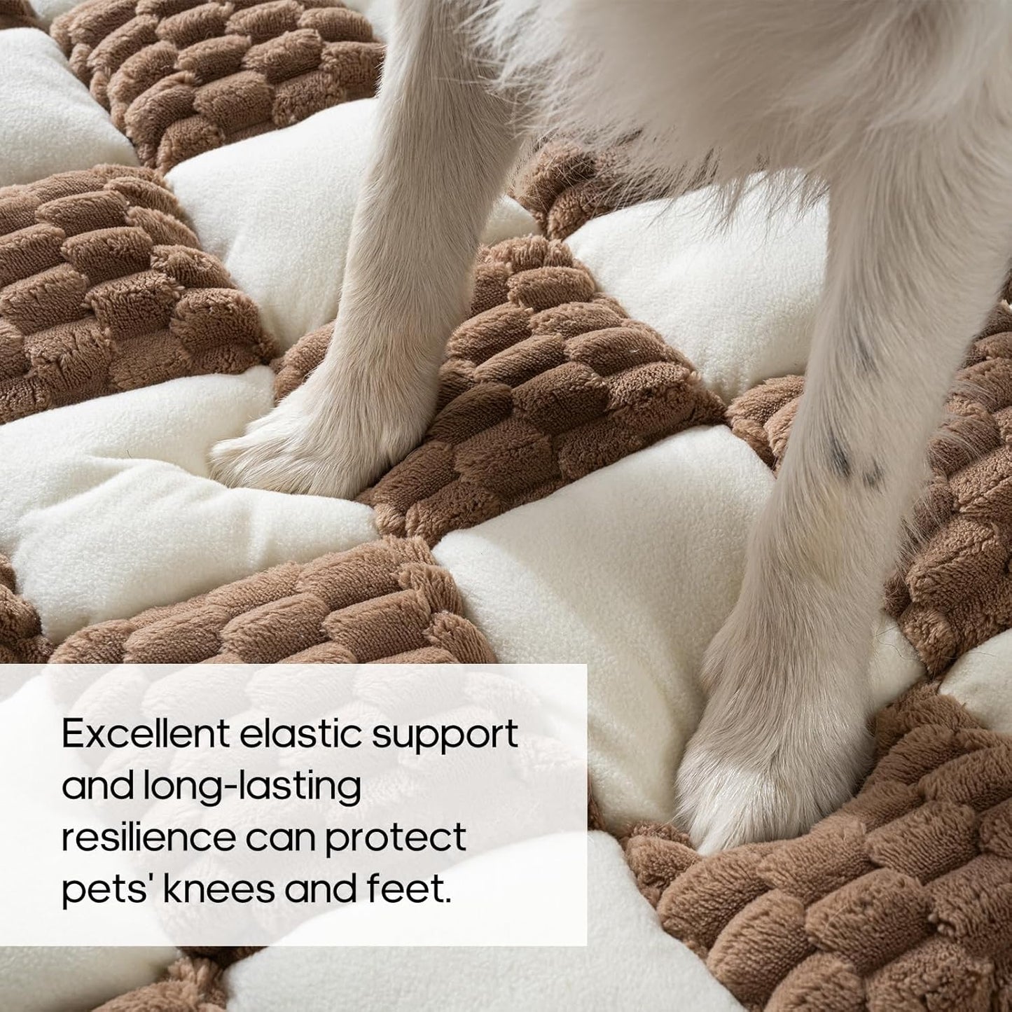 Dog Couch Bed, Thick Flannel Dog Couch Cover Protector, Washable Pet Couch Covers for Sofa, Non-Slip Couch Covers for Dogs, Pet Bed Mat for Couch (Brown, M-33.45 x 30.71 inch)