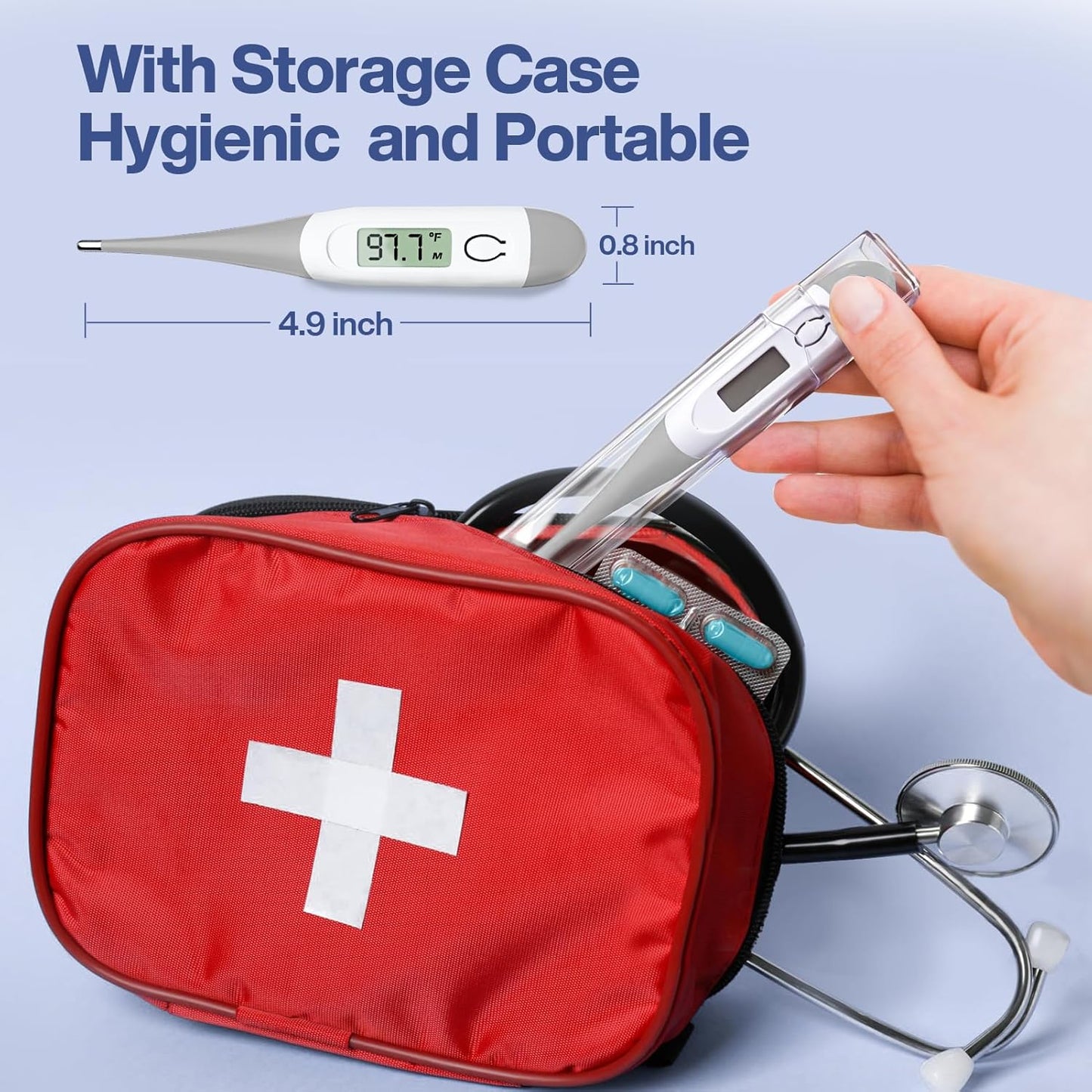 Boncare 10 Seconds Digital Thermometer for Adults and Kids - Accurate & Safe Rectal Thermometer for Baby with Fever Alarm, Oral Thermometer (Gray)