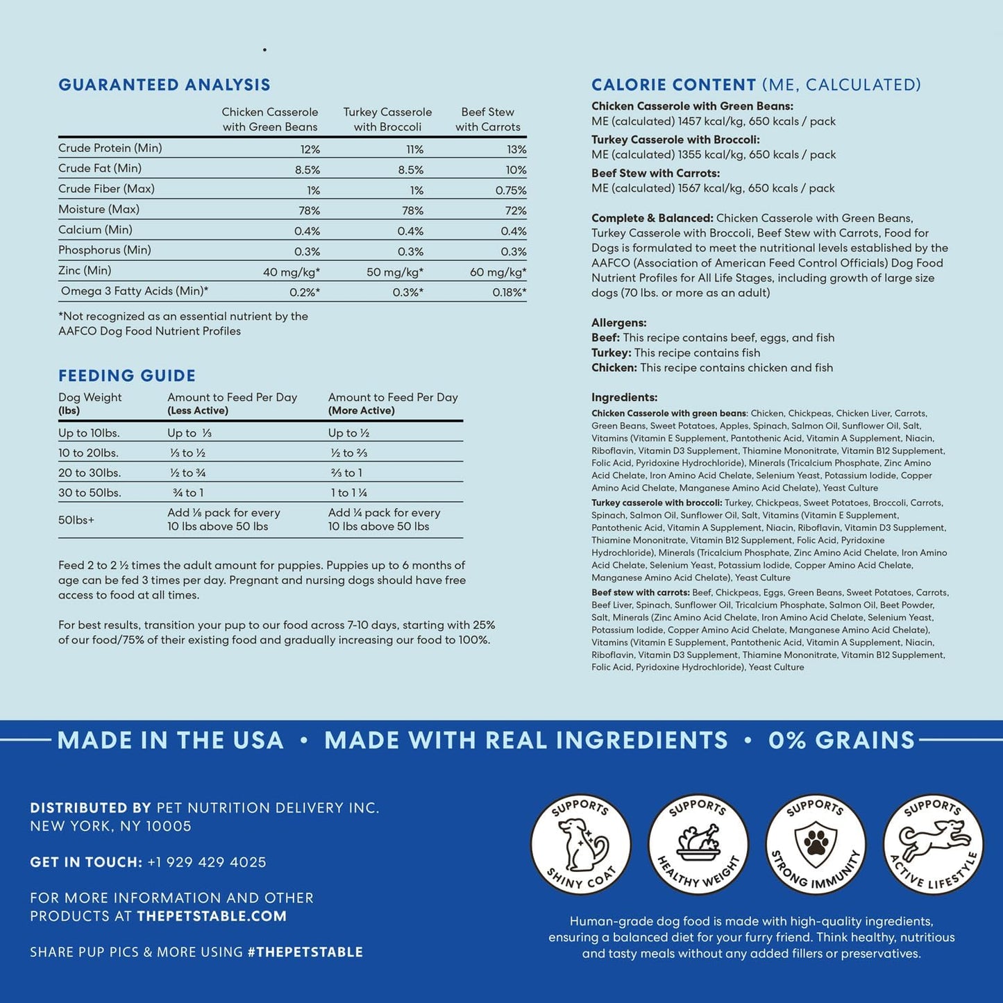 The Pets Table Human-Grade Variety Pack Fresh Dog Food, Complete Meal or Dog Food Topper, 6 Count of 15 to 17-oz Pouches, 5.9lbs