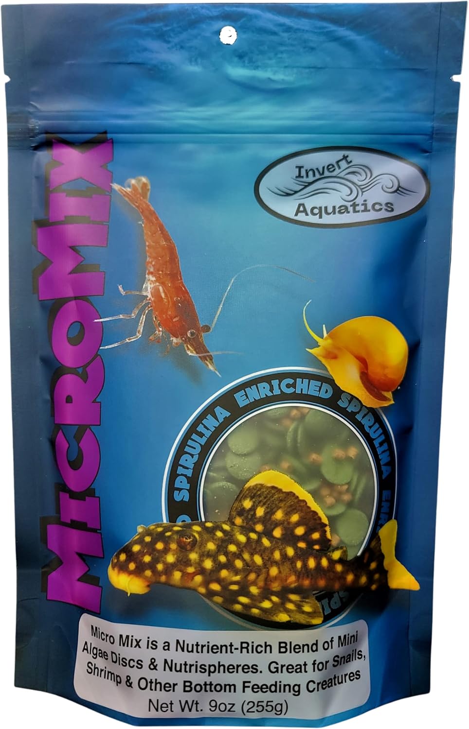 Micro Mix - Sinking Blended Diet for Snails, Shrimp & Bottom Feeding Fish (9 oz (255g))