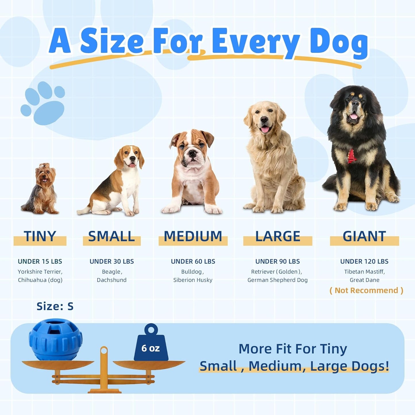 Frozen Treat Dispensing Dog Toys to Keep Them Busy,Dog Enrichment Toys for Natural Rubber-Stuffable Ball,Dishwasher Safe,Navy,S