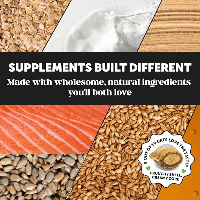 Cat Urinary Tract Health Crunchy & Creamy Chews - Promotes Healthy Digestion & Normal Bladder Function with Cranberry, Antioxidants, & Probiotics - Gut + Bladder Support Supplement (30 Day Supply)