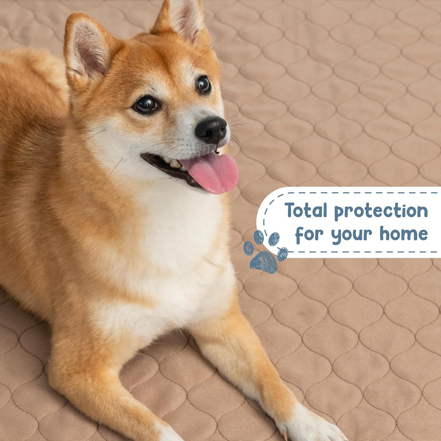 EZwhelp Reusable Dog Pee Pad, Washable Waterproof Mat for Dog Potty Training or Whelping Pad, Round, 48 Inch