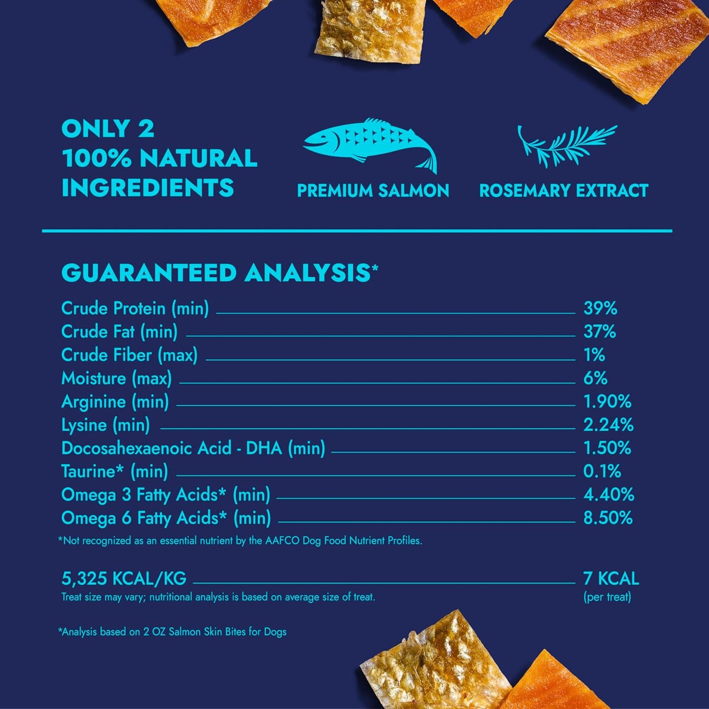 Finfare Freeze Dried Dog Treats, Salmon Skin Bites, Protein & Omega-3s, Grain Free Salmon Dog Training Treats, Crafted in USA, 2oz