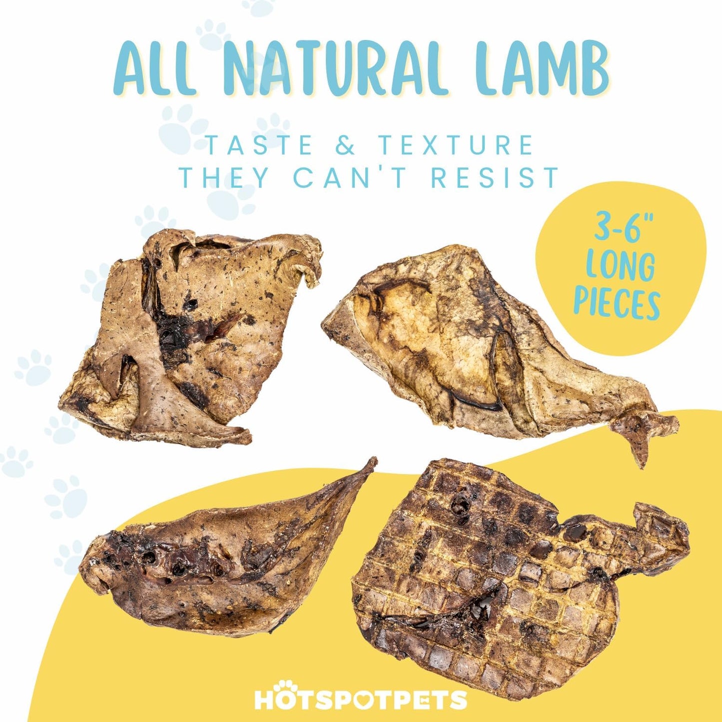 Hotspot Pets Premium Raw Single Ingredient Lamb Lung Dog Treats - 1lb Big Bag All-Natural, Made in USA - High Protein, Low Fat -Dehydrated for Freshness - A Rawhide Alternative for All Dogs