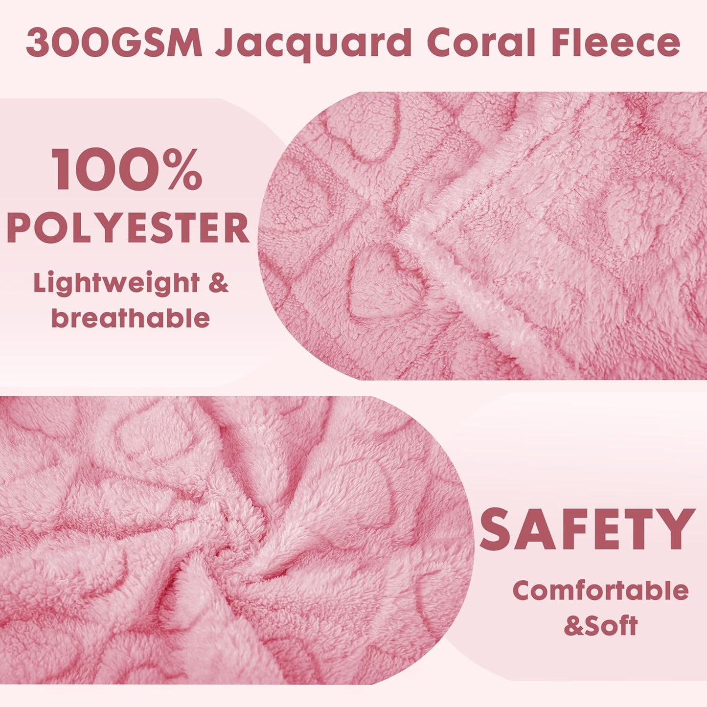 gogobunny Calming Plush Dog Cat Blanket 300GSM Coral Fleece, Ultra-Soft Machine Washable Pet Bedding for Small Medium Dogs Cats Puppies Kittens (Pink, 40x50)