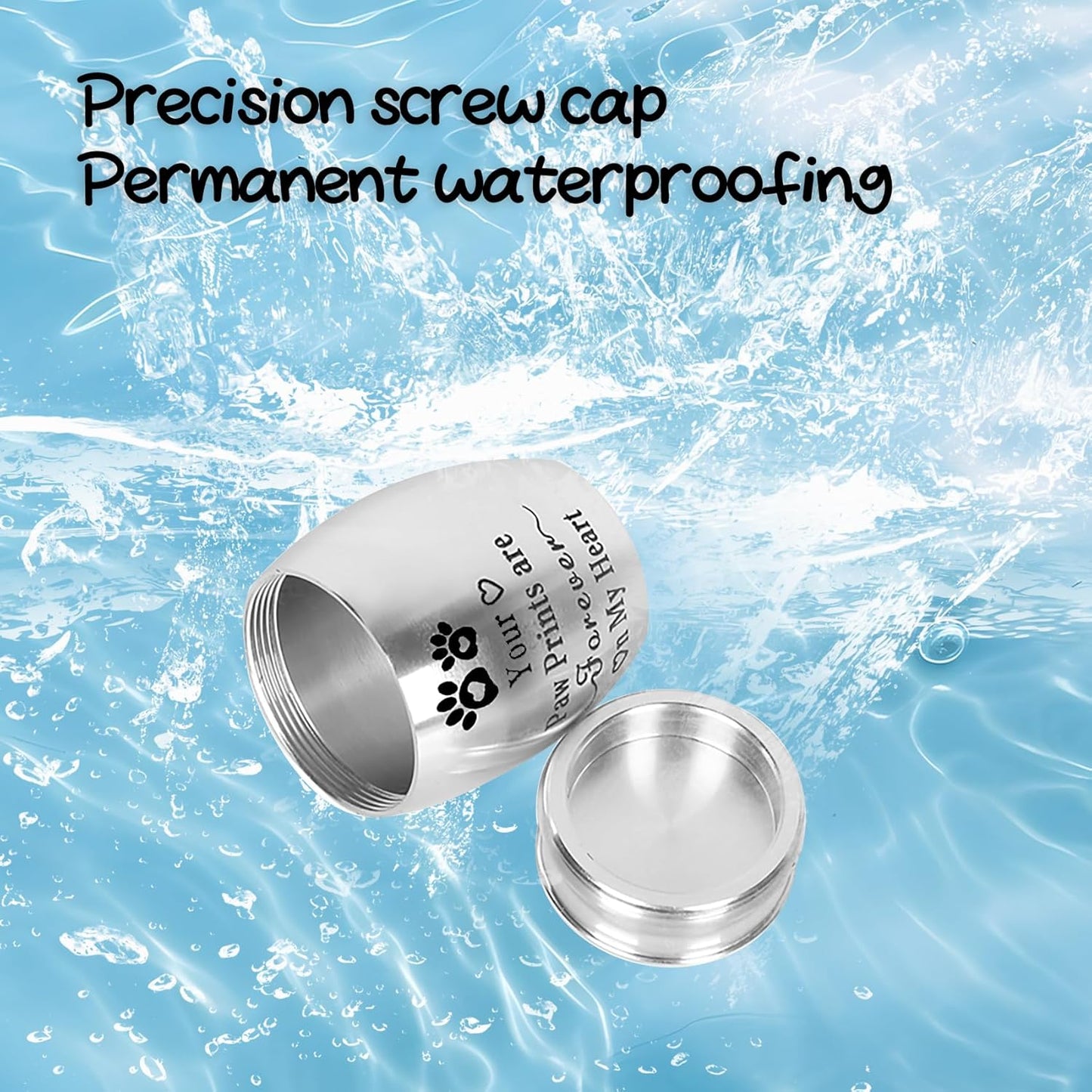 Pet Memorial Urn for Small Pets – Angel Paw Keepsake for Ashes – Mini Aluminum Cremation Jar for Dogs, Cats, Rabbits