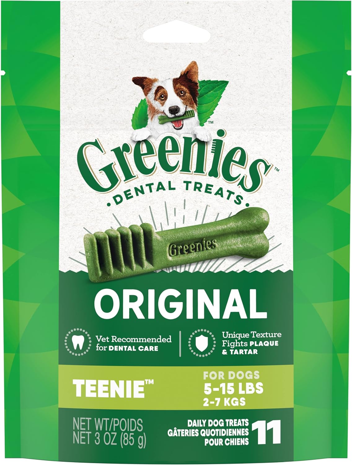 Greenies Original Teenie Dental Dog Treats, 3 oz. Pack (11 Treats)