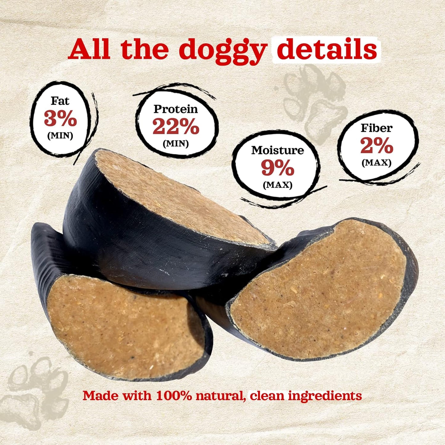 Natural Farm Bacon & Cheese Flavor Filled Cow Hooves for Dogs (4-Pack), Long-Lasting Natural Hoof Beef Bone Treats, Best for Small, Medium & Large Dogs