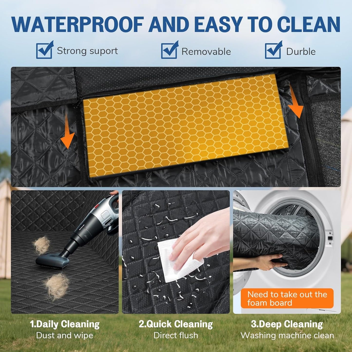 Dog Car Seat Cover for Back Seat：Waterproof Back Seat Extender for Dogs - Hard Bottom Car Seat Cover for Dogs with Door Protectors - Dog Car Seat for Traveling and Camping with Pets