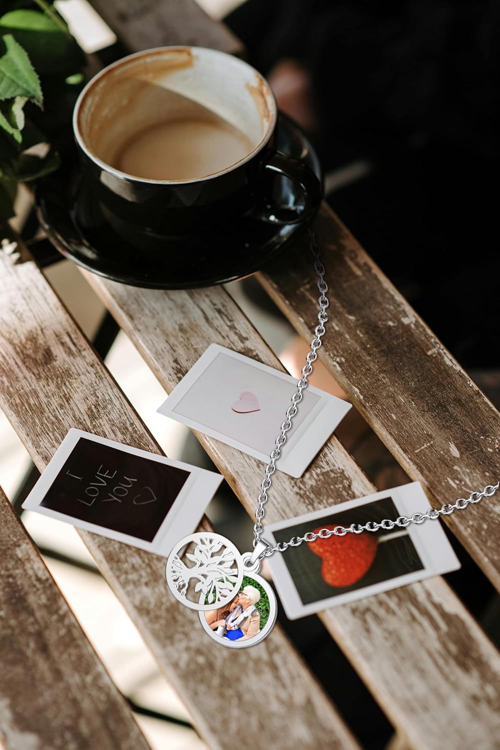 CharmSStory Personalized Photo Necklaces Custom Engraved Name Necklace Memory Keepsake Picture Necklace Pendant Customized Gifts for Women Men