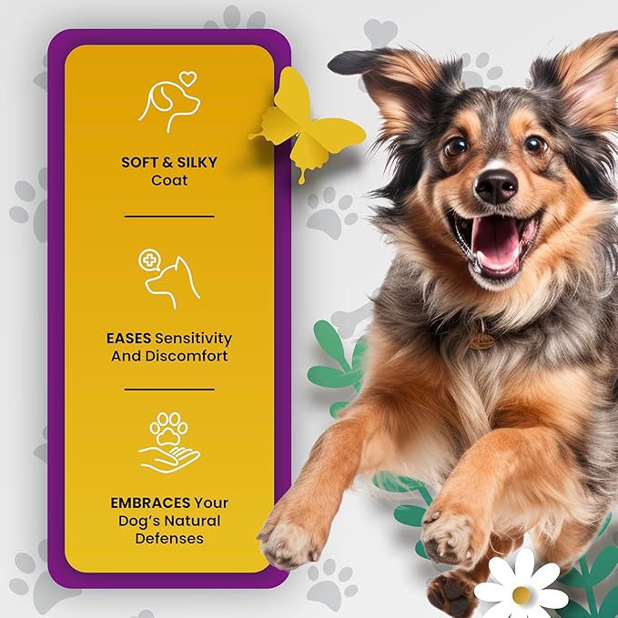 Omega 3 Fish Oil for Dogs Skin and Coat - Wild Alaskan Pollock Oil for Itchy Skin- Omega 3 Fatty Acids for Dogs - Liquid EPA & DHA Supplements - with Zinc, Vitamin C, B2, B7 & E - 16 Fl Oz