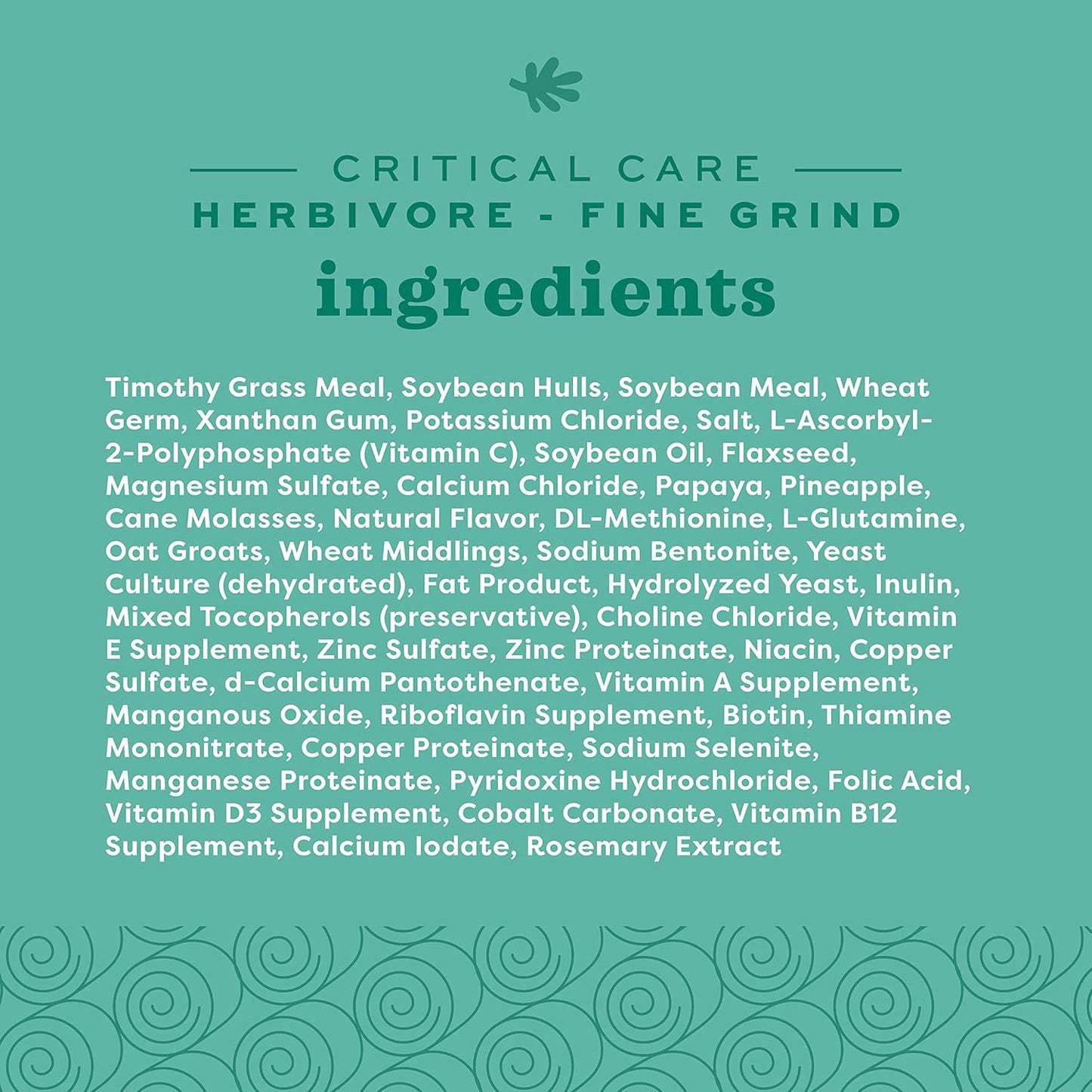 Oxbow Critical Care Herbivore, Fine Grind, Emergency Rabbit & Guinea Pig Food, Natural Papaya Flavor, Veterinary Formula, Critical Care Herbivore, Assist Feeding Formula for Pets, 100 gram bag