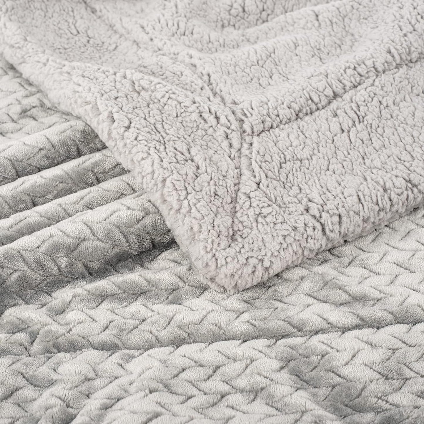 Fuzzy Blanket or Fluffy Blanket for Baby Girl or boy, Soft Warm Cozy Coral Fleece Toddler, Infant or Newborn Receiving Blanket for Crib, Stroller, Travel, Outdoor (40" x 48", MD-Light Grey)