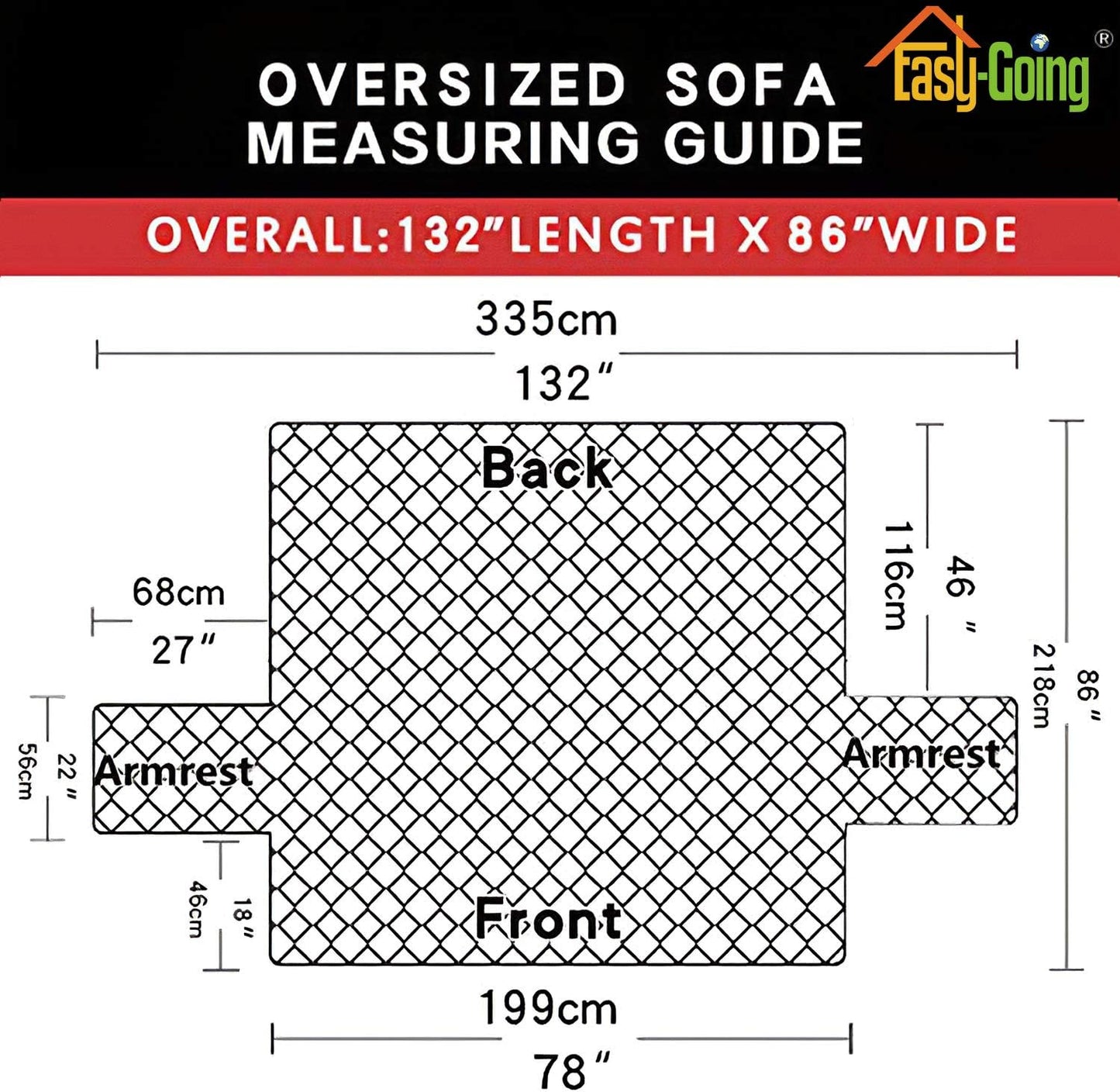 Easy-Going Reversible Oversized Couch Cover for 3 Cushion Couch Sofa Cover for Dogs Water Resistant Furniture Protector Cover with Foam Sticks for Pet (Oversized Sofa, Ivory/Ivory)