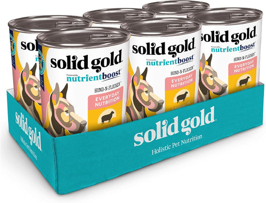 Solid Gold Canned Dog Food for Adult & Senior Dogs - High Protein Wet Dog Food w/Real Lamb, Whole Grains & Probiotics for Gut Health & Immunity - Small, Medium & Large Breed Dogs - 6ct 12.5oz Cans