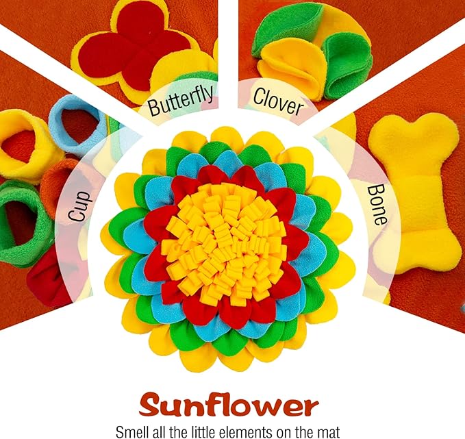 Snuffle Mat for Dogs Pet Treats Feeding Mat for Small/Medium Breed Dogs Non-Slip/Portable/Durable Interactive Dog Puzzle Toys Encourages Natural Foraging Skills (Blue)