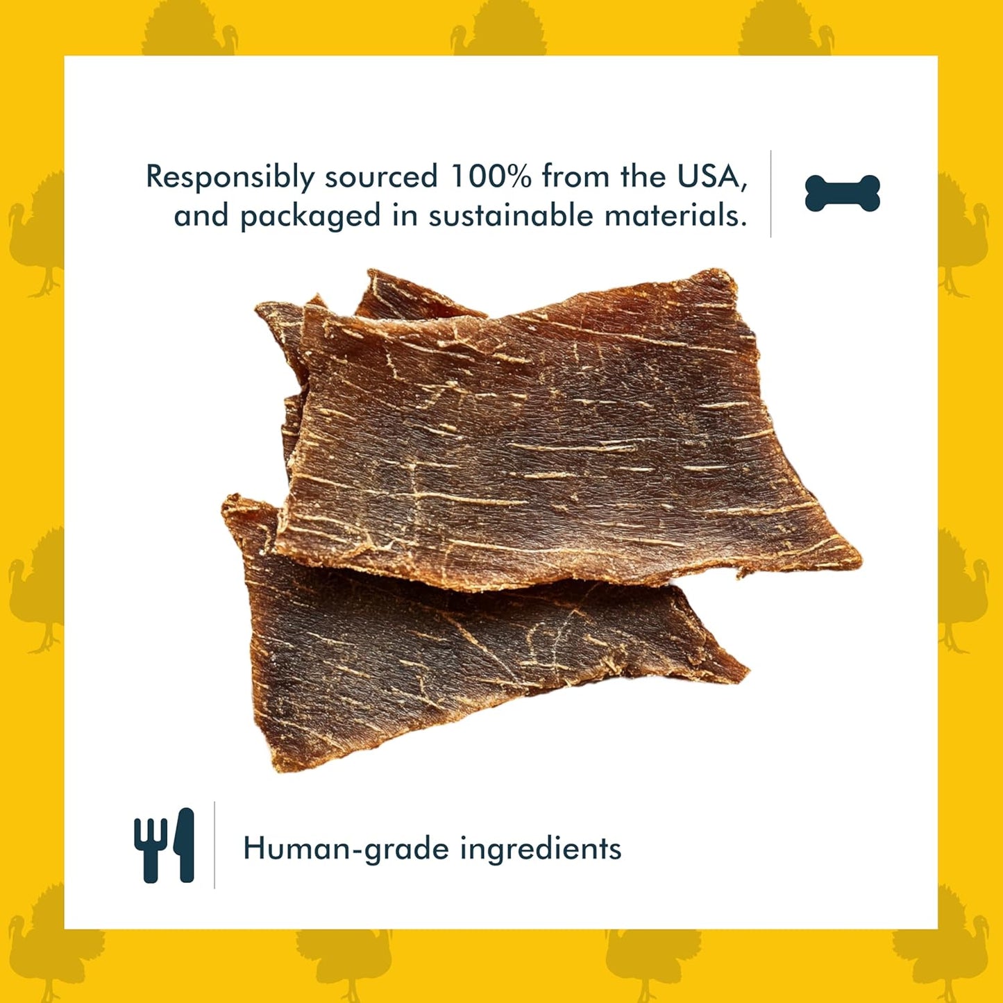 King Lou Pets - Turkey Jerky for Dogs - USA-Made Dehydrated Dog Treats - 1lb Fresh Turkey Breast Prior to Dehydration