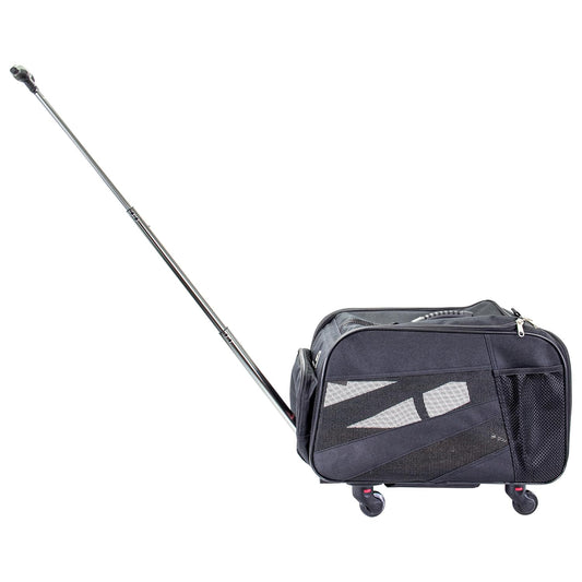 dbest products Pet Smart Cart, Medium, Black, Rolling Carrier with wheels soft sided collapsible Folding Travel Bag, Dog Cat Airline Approved Tote Luggage backpack