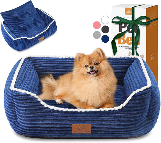 Orthopedic Dog Bed for Medium Dogs,Dog Sofa Beds Supportive Foam Pet Couch Bed with Removable Washable Mat and Nonskid Bottom (Medium, Blue)