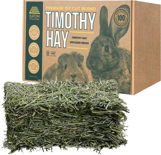 Eaton Pet and Pasture Naturally Grown, Premium, 1st Cut Blend, Western Timothy Hay Orchard Blend, Small Animal Food, Sustainable, Eco-Friendly, Farmer-Owned, 6LB-Box.
