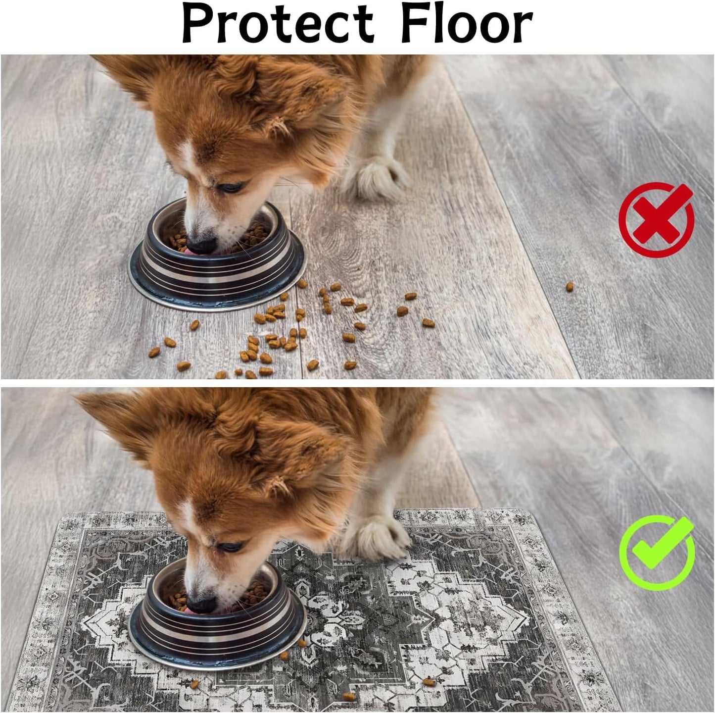 Pet Food Mats for Floor, Absorbent Dog Mat for Food and Water Dispenser Mat, Dog Food Mat Quick Dry Cat Food Mat Pet Supplies