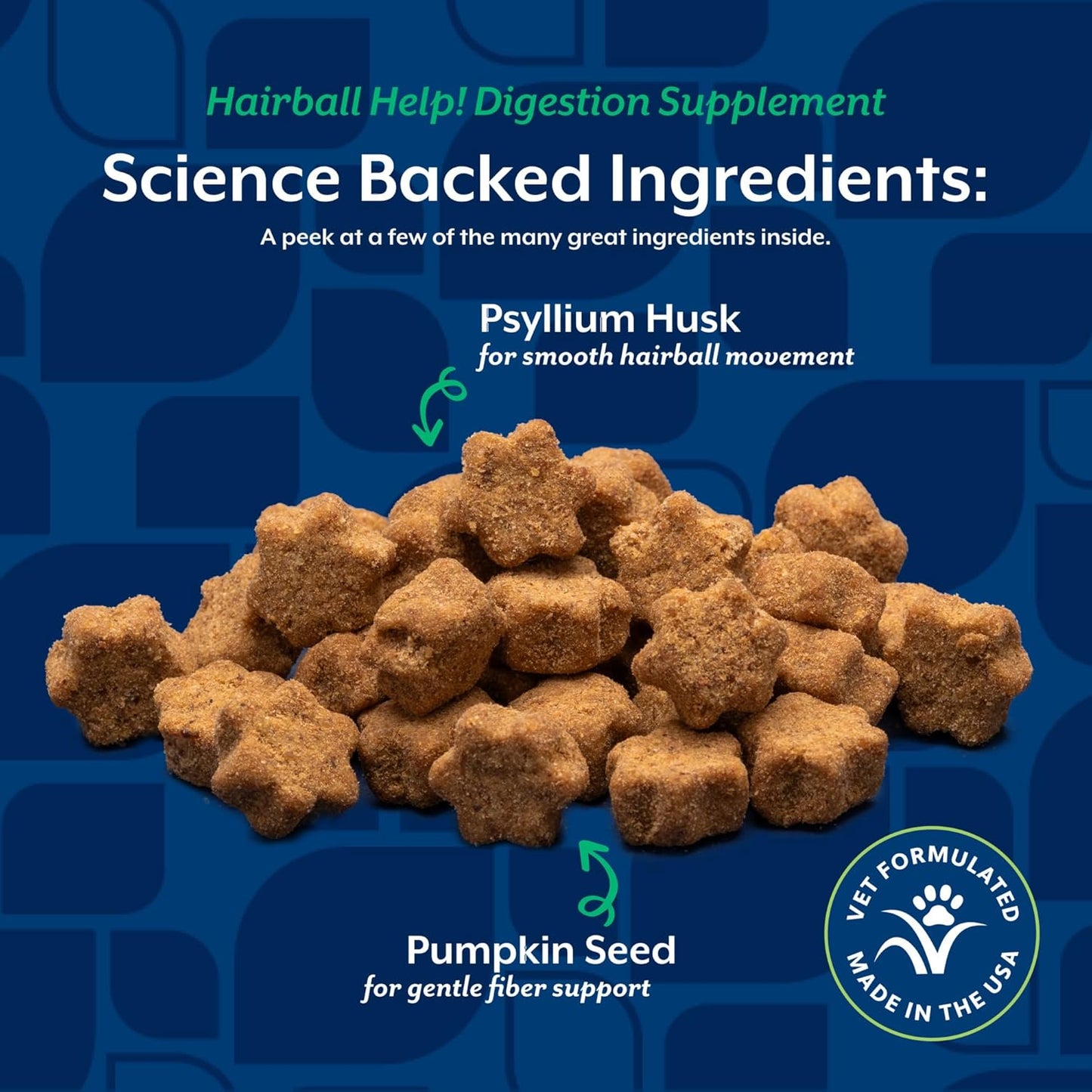 NaturVet – Hairball Aid Supplement for Cats - Plus Pumpkin – Helps Eliminate & Prevent Hairballs – 100 Soft Chews